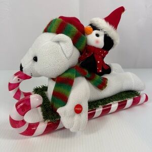 Avon Animated Sleigh Ride Fun Polar Bear Penguin Christmas Decor 2007 Works